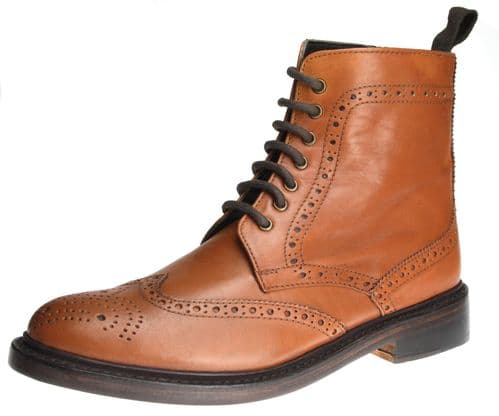 Bench Grade Moreton Welted  Tan Brown Lace Up Brogue Boots